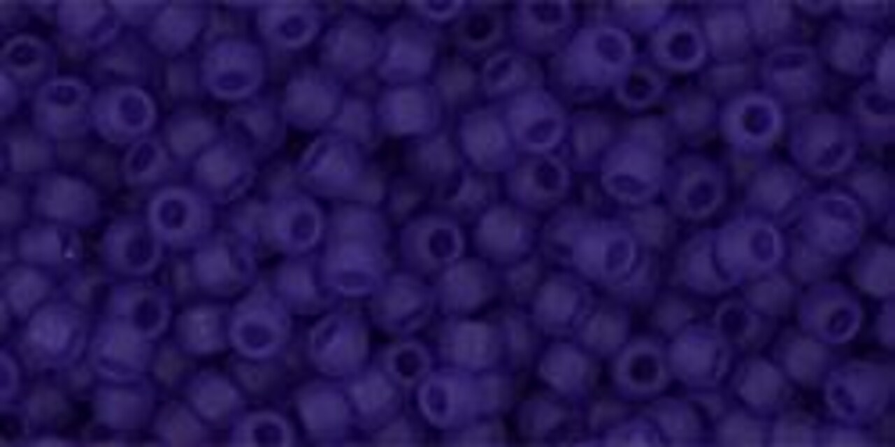 Toho 11/0 Round Japanese Seed Bead, TR11-8F, Transparent Frost Dark Sapphire, 13 grams